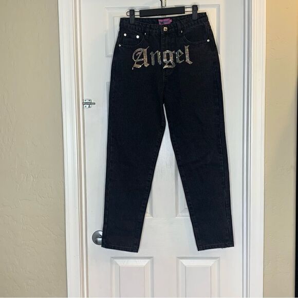 Edikted Angel Jeans Mom Jeans Black Size Medium - Picture 4 of 11